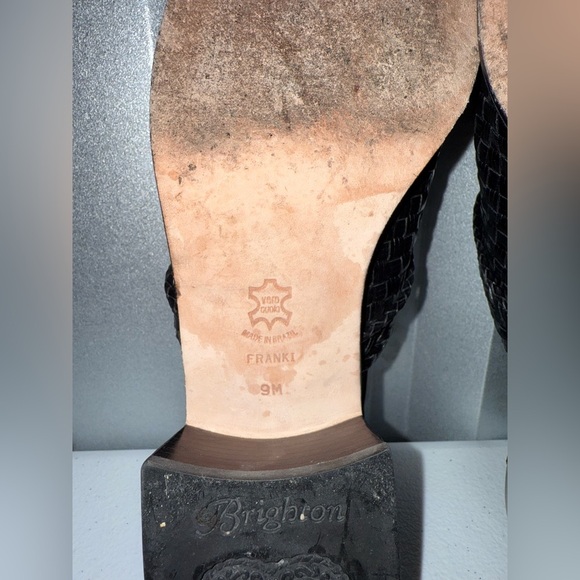 BRIGHTON Franki Croc Alligator Embossed Woven Leather Charm Slip On Clogs 9 M - Picture 8 of 9